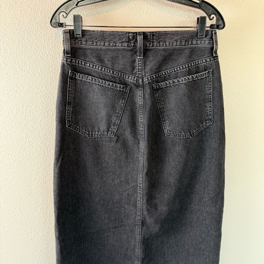 AGOLDE Leif Low Slung Jean Skirt Spider Black Denim Casual Women’s Size 25 - Picture 11 of 14